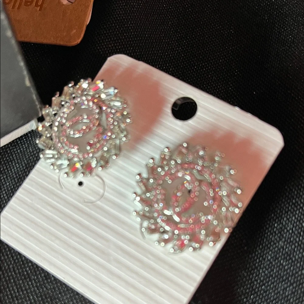 Elegant Silver‎ Crystal Earrings